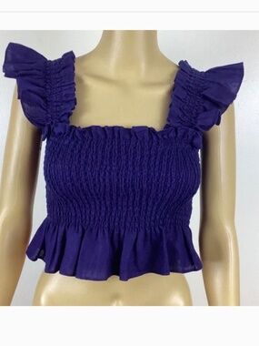 Hill House  Paz Top Navy Linen Sz XS